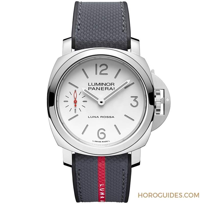 消光白表盤(pán)、紅色小秒針，純凈又搶眼｜Panerai Luminor Luna Rossa腕表PAM01342-復(fù)刻表