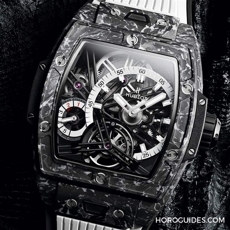直搗靈魂的爆炸性美學(xué)｜Hublot Spirit Of Big Bang 陀飛輪5日鏈腕表-白色碳纖維款、藍(lán)寶石款-復(fù)刻表