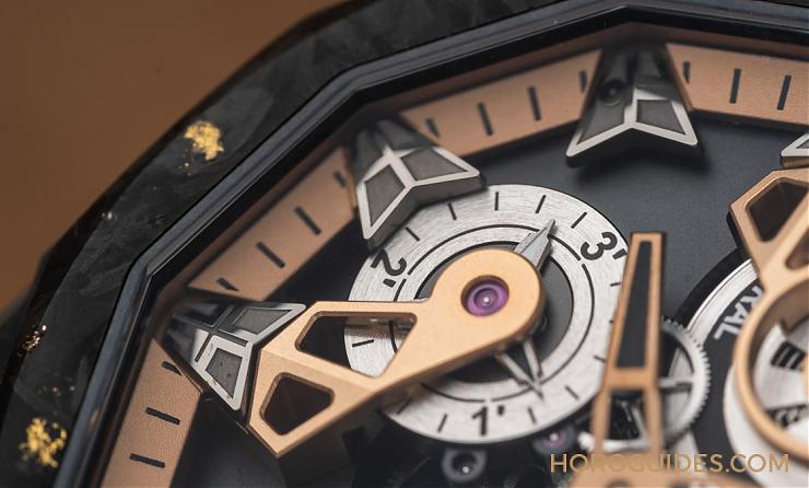 為這道剛硬厚實的輪廓，撒金｜Corum Admiral 45海軍上將飛行陀飛輪鏤空自動腕表-復(fù)刻表