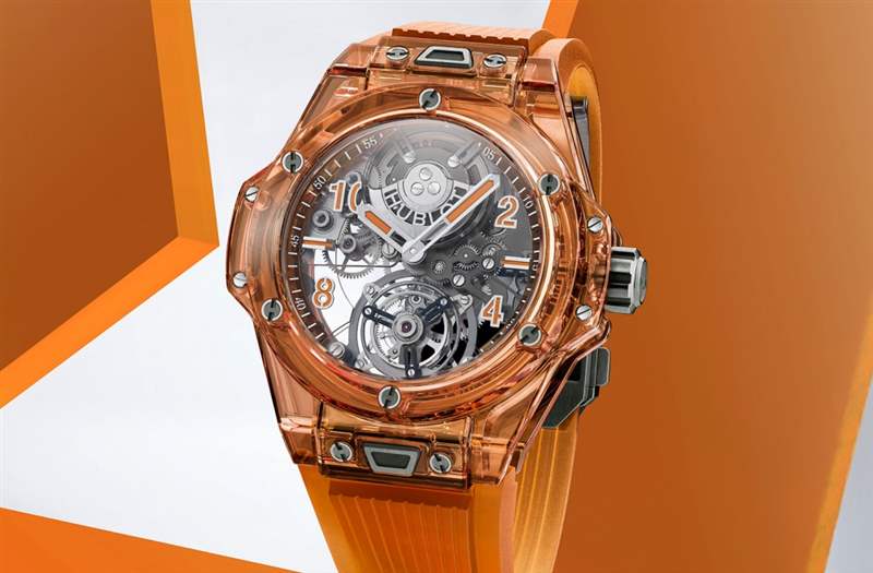 宇舶HUBLOT Big Bang Tourbillon Automatic Orange Sapphire 世界首見橙色橙色藍(lán)寶石表殼設(shè)計(jì)-復(fù)刻表