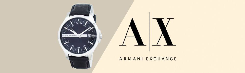 Armani Exchange 黑色表盤皮革表帶 AX2101 男士手表-復(fù)刻表