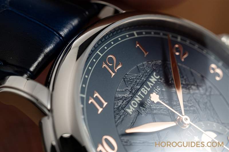 冰川紋藍(lán)面，暮色下的白朗峰頂印象｜Montblanc明星傳承系列限量新作-復(fù)刻表