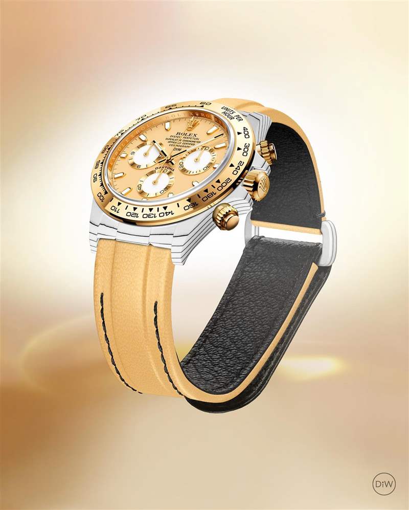 Rolex Daytona特殊黃金改裝手表白色石英表殼自帶間紋盛惠50萬-復(fù)刻表