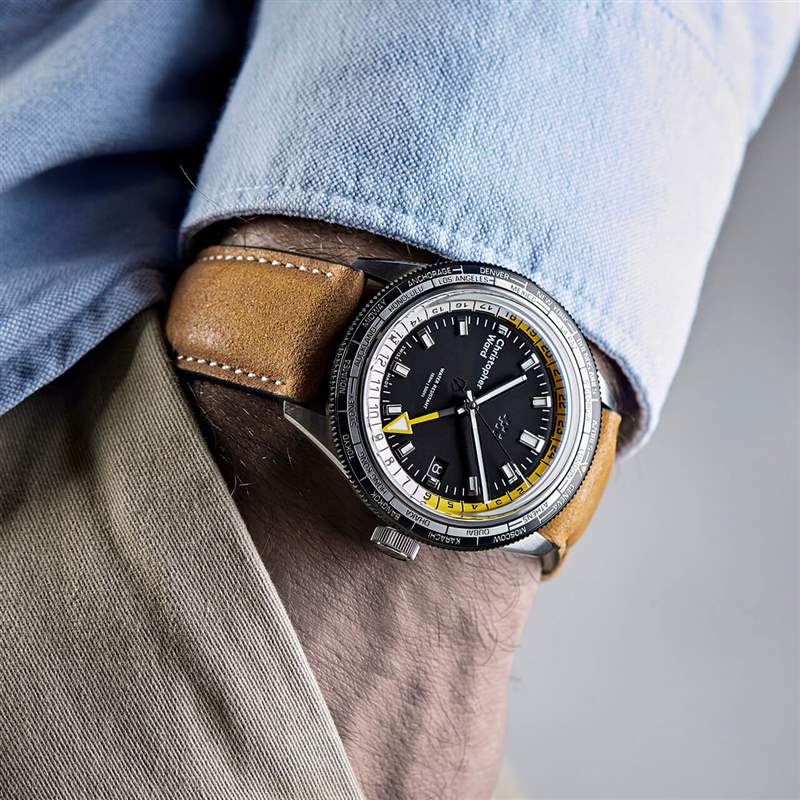 英國小眾品牌Christopher Ward C65 GMT Worldtimer復古手表-復刻表