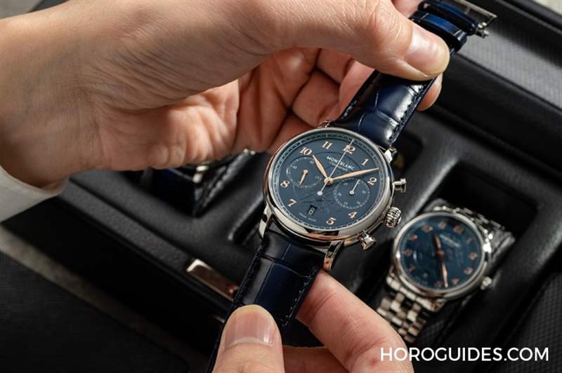 冰川紋藍(lán)面，暮色下的白朗峰頂印象｜Montblanc明星傳承系列限量新作-復(fù)刻表