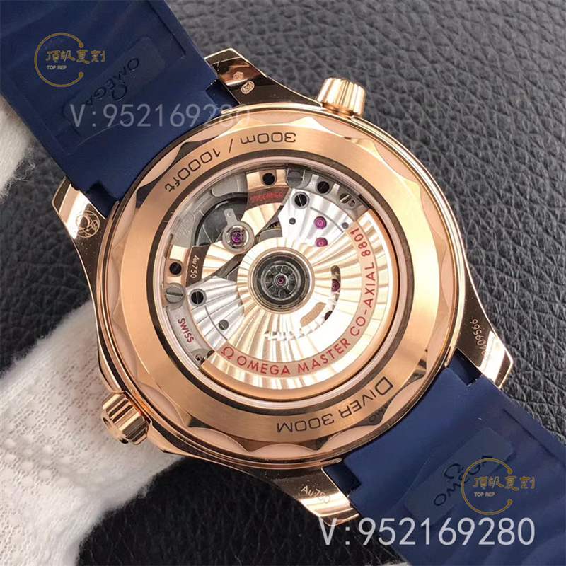 VS廠歐米茄海馬300「尊享版」全玫瑰金藍盤復(fù)刻表做工怎么樣-復(fù)刻表