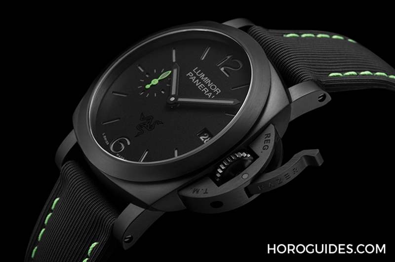 電競(jìng)美學(xué)加身，雷蛇螢光綠在發(fā)光｜Panerai Luminor Quaranta Razer特別版-復(fù)刻表