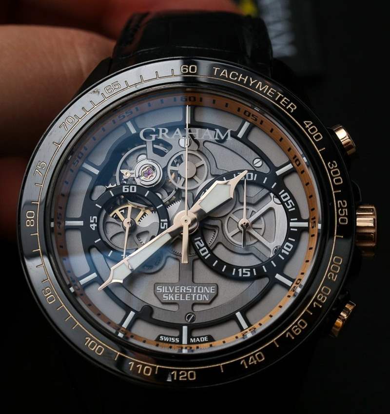Graham Silverstone RS鏤空黑色和金色手表動手實踐-復刻表