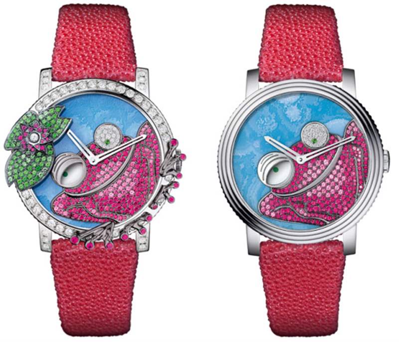 寶詩龍 Bestiary Ronde Seconde Folle 系列、變色龍、青蛙和貓頭鷹腕表-復(fù)刻表