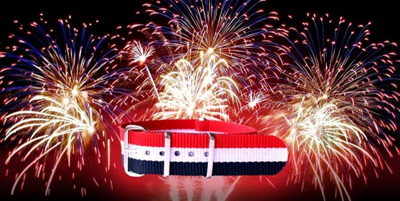 7月4日的紅色、白色和藍(lán)色北約表帶-復(fù)刻表