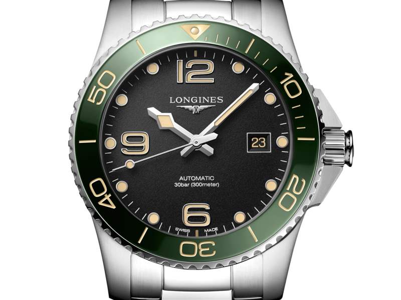 『新表』浪琴推出HydroConquest 41mm潛水腕表新作:綠色表圈+黑色表盤-復(fù)刻表
