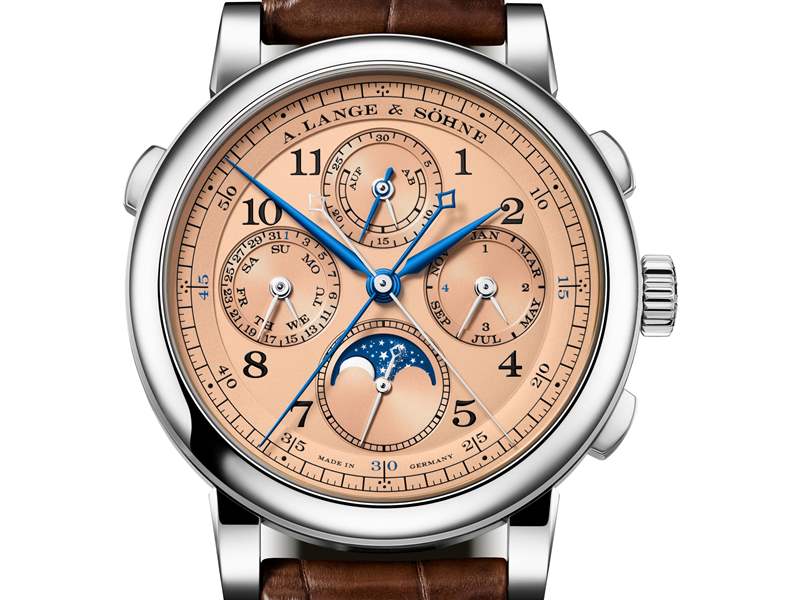 『新表』A. Lange & S?hne朗格推出鉑金表殼Lange 1世界時(shí)腕表和玫瑰金盤1815萬(wàn)年歷雙追針計(jì)時(shí)碼表-復(fù)刻表