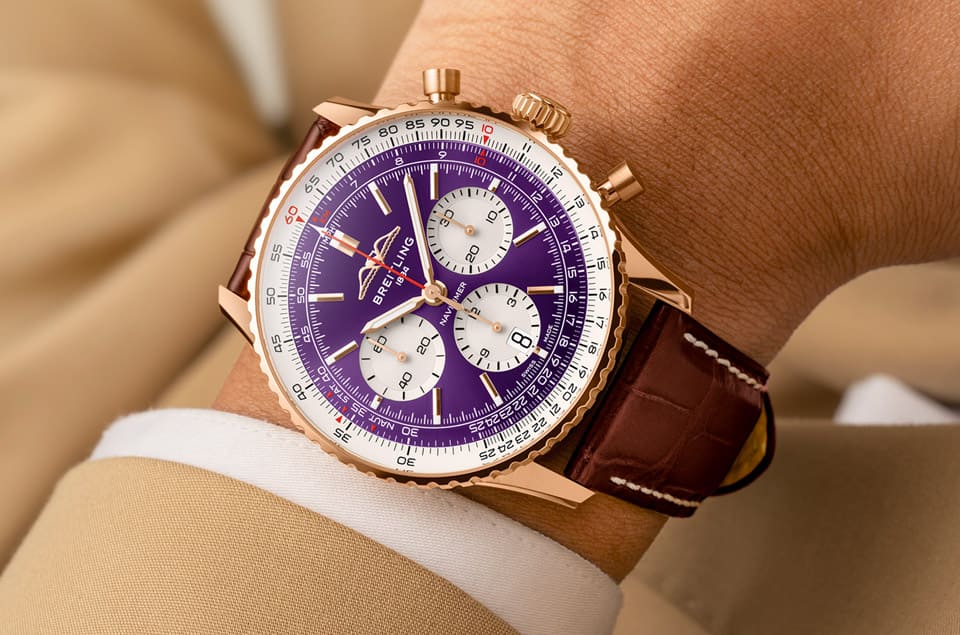 百年靈為慶祝臺(tái)北101落成二十周年特別打造超限量紫面Navitimer飛行表-復(fù)刻表