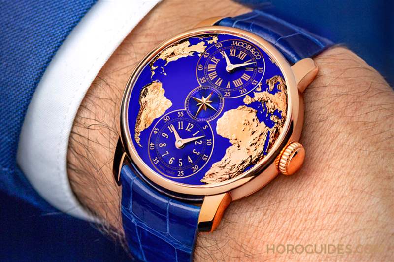JACOB & CO. - 用最美的克萊因藍(lán)，圓一個志向高遠(yuǎn)的夢：Jacobs & Co. The World is Yours兩地時間腕表