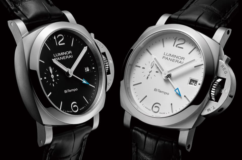 沛納海Luminor Quaranta兩地時(shí)間手表一黑一白新出擊-復(fù)刻表