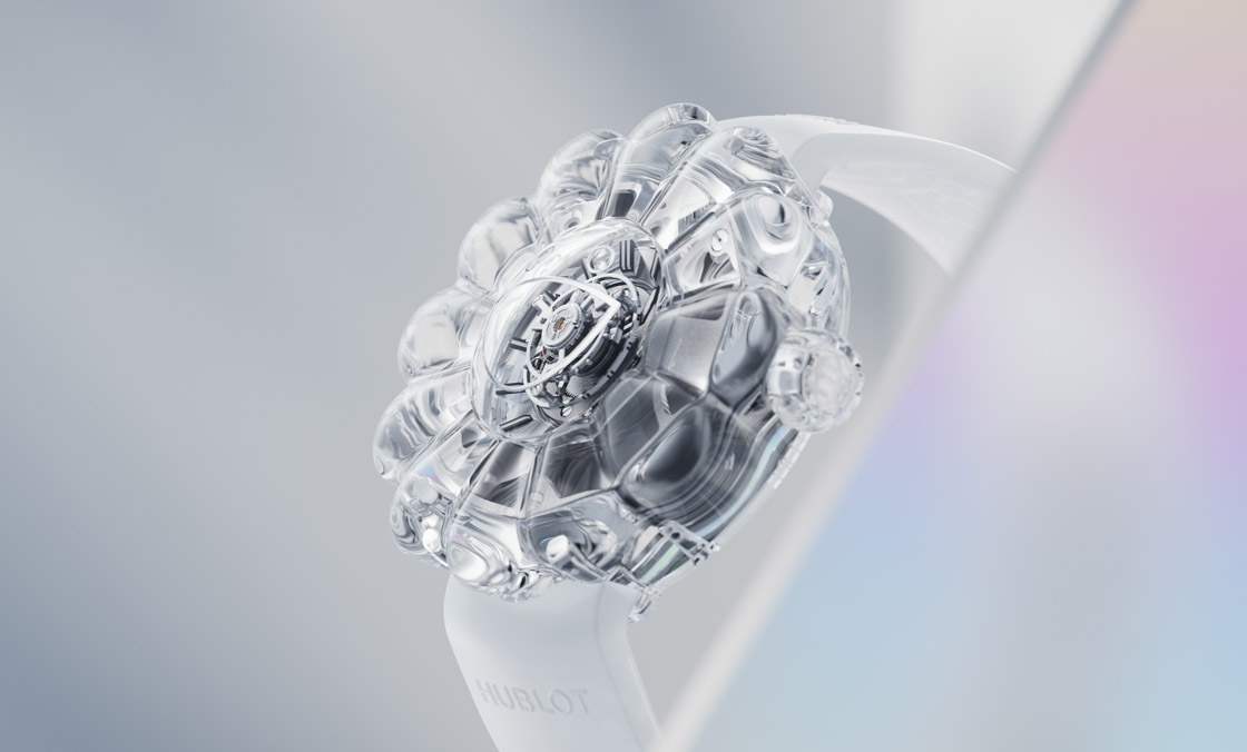 12辦花型透明藍(lán)寶石表殼！村上隆微笑小花仙氣爆棚了｜Hublot MP-15村上隆藍(lán)寶石陀飛輪腕表-復(fù)刻表