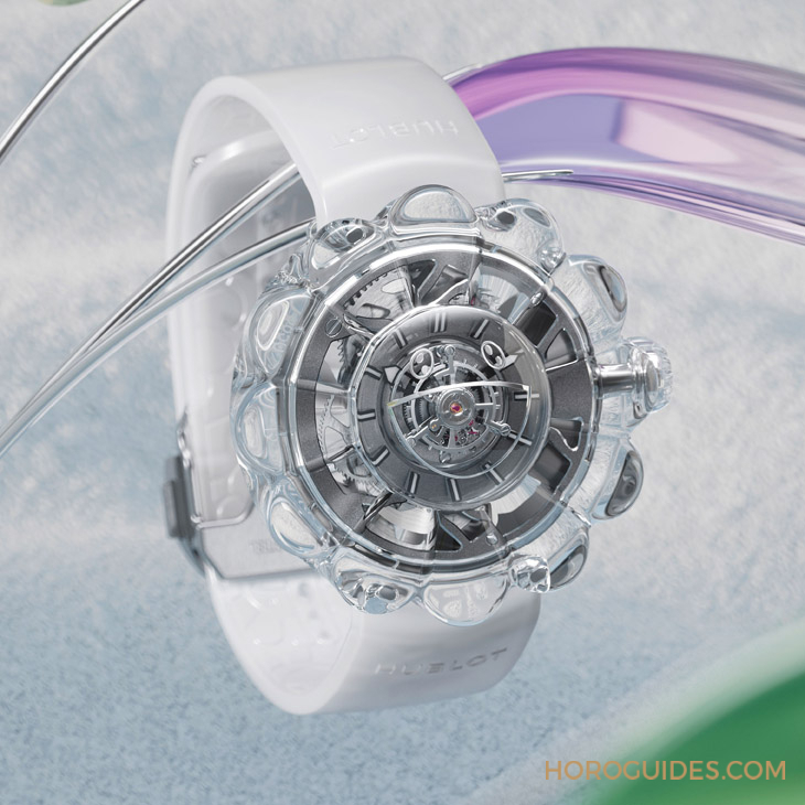 12辦花型透明藍(lán)寶石表殼！村上隆微笑小花仙氣爆棚了｜Hublot MP-15村上隆藍(lán)寶石陀飛輪腕表-復(fù)刻表