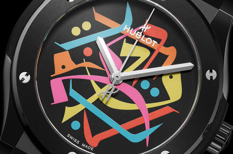 HUBLOT經(jīng)典融合黑陶瓷迪拜特別款 “鬼畫(huà)符” 有一個(gè)特殊含義-復(fù)刻表