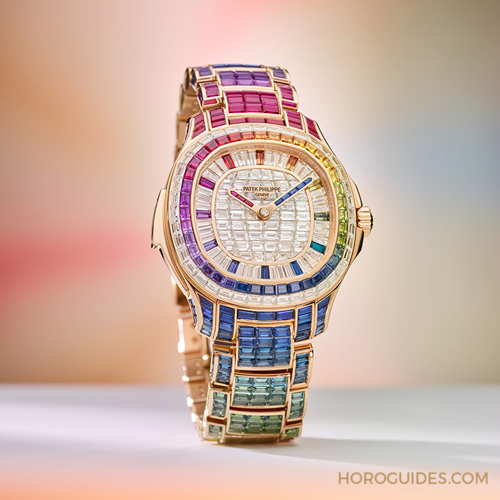 Ladies First！百達(dá)翡麗最新Aquanaut Luce「彩虹」三問(wèn)表與Nautilus織紋復(fù)合表帶-復(fù)刻表